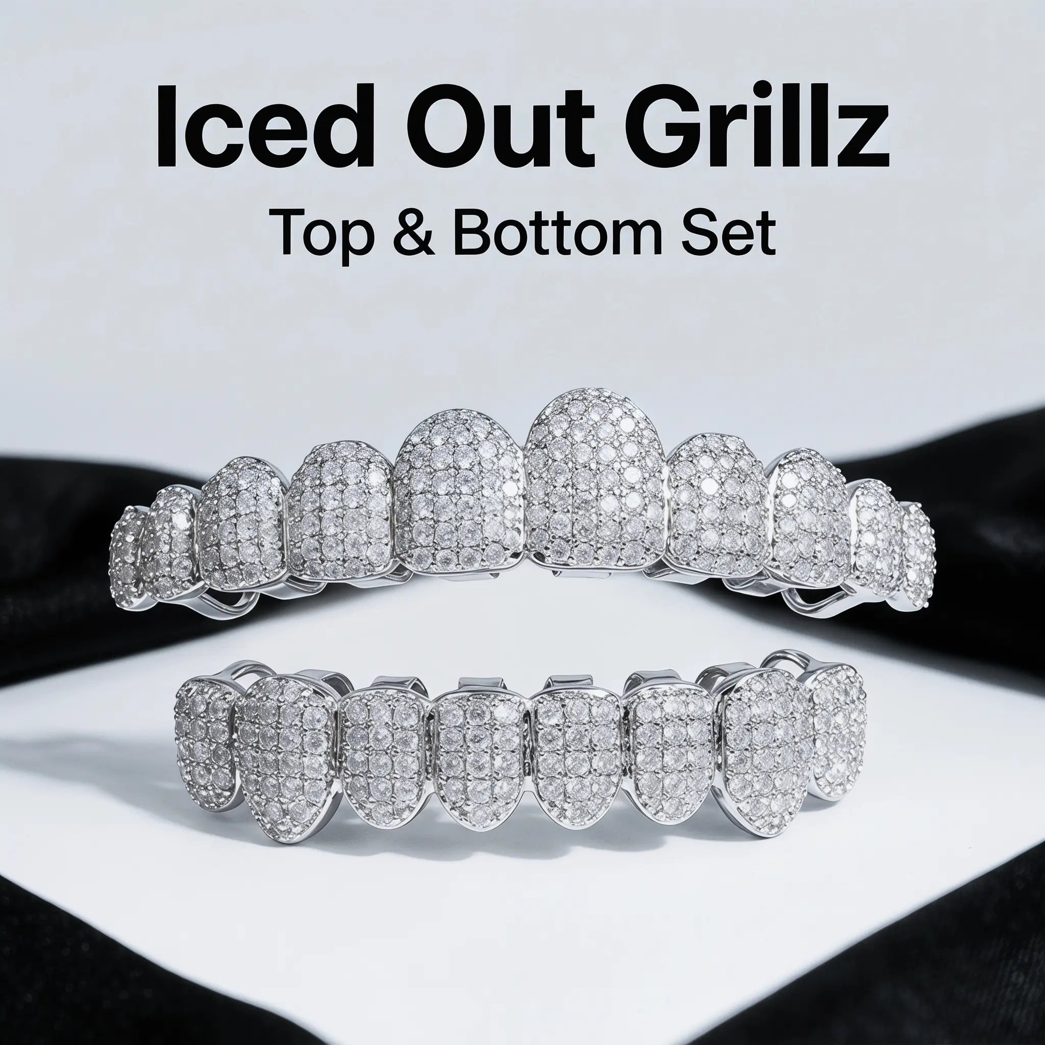 Diamond-Studded Hip-Hop Teeth: Rap, Hip-Hop, Diamond-Encrusted, Rap & Dance Party False Teeth, Party, Rap, Street Style, Fashion Statement