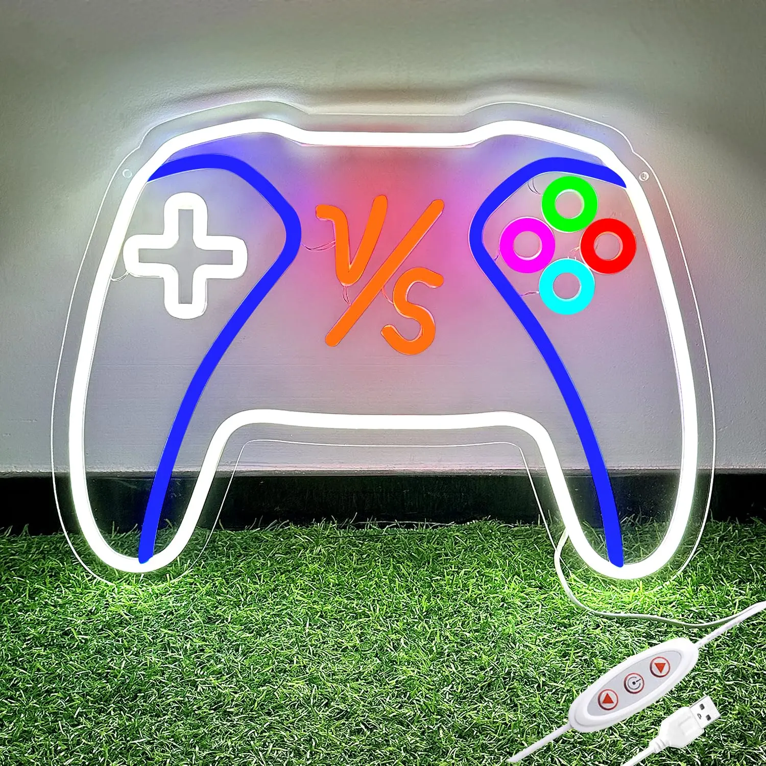 Gamepad Neon Sign – Dimmable USB-Powered LED Light for Game Room & Teen Boy Bedroom Decor, Perfect Birthday & Christmas Gift for Gamers summerwins Led Decoration Colorful Led