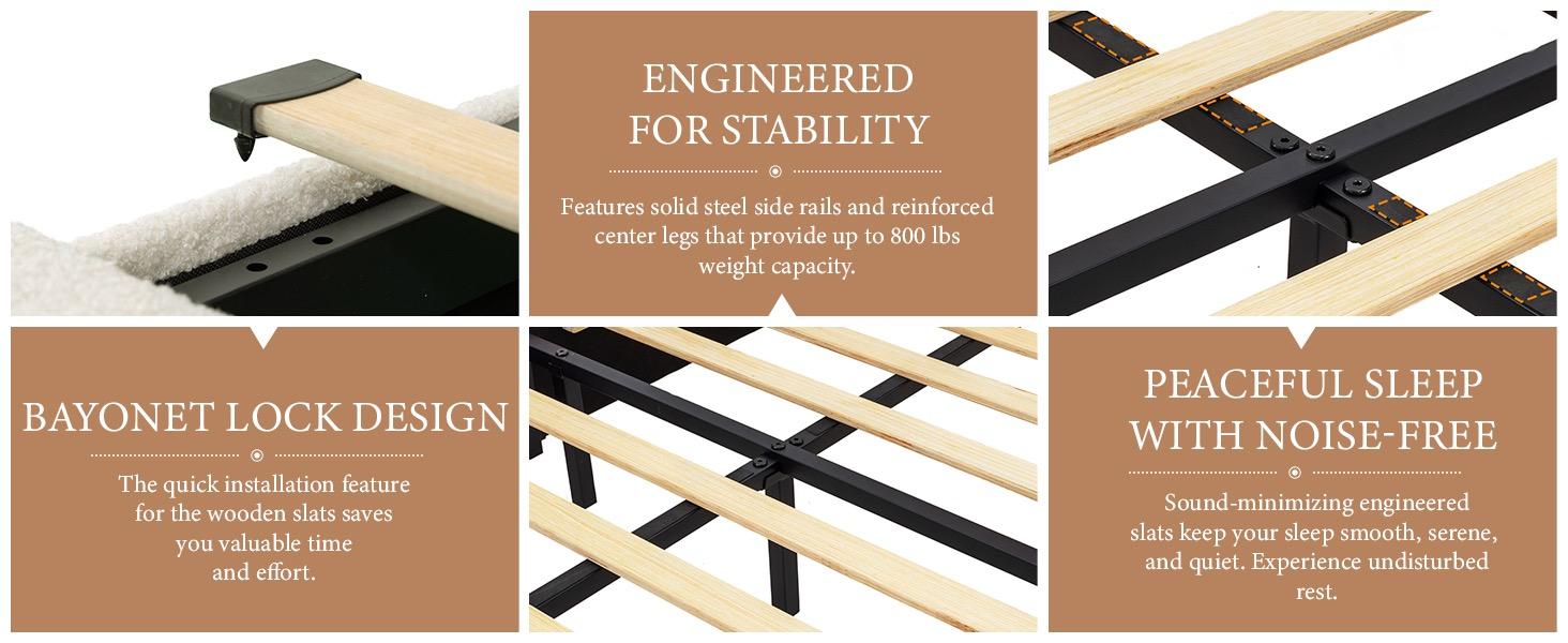Cloud Bed Frame with LED Light, Boucle Upholstered Bed | Beige, 4 Storage Drawers, Soft Curved Corners, No Box Spring Needed, Easy Assembly, Adjustable Headboard