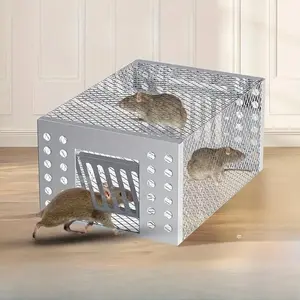 Mouse Cage, 1-way Door Design Mouse Trap, Durable Iron Mouse Cage, Pest & Weed Control Accessories for Home & Office,  Room Accessories Practical Solution