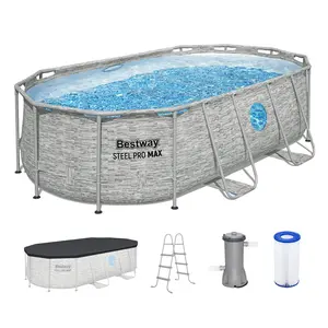 Bestway Power Steel Swim Vista 14' x 8'2" x 39.5" Above Ground Swimming Pool Set
