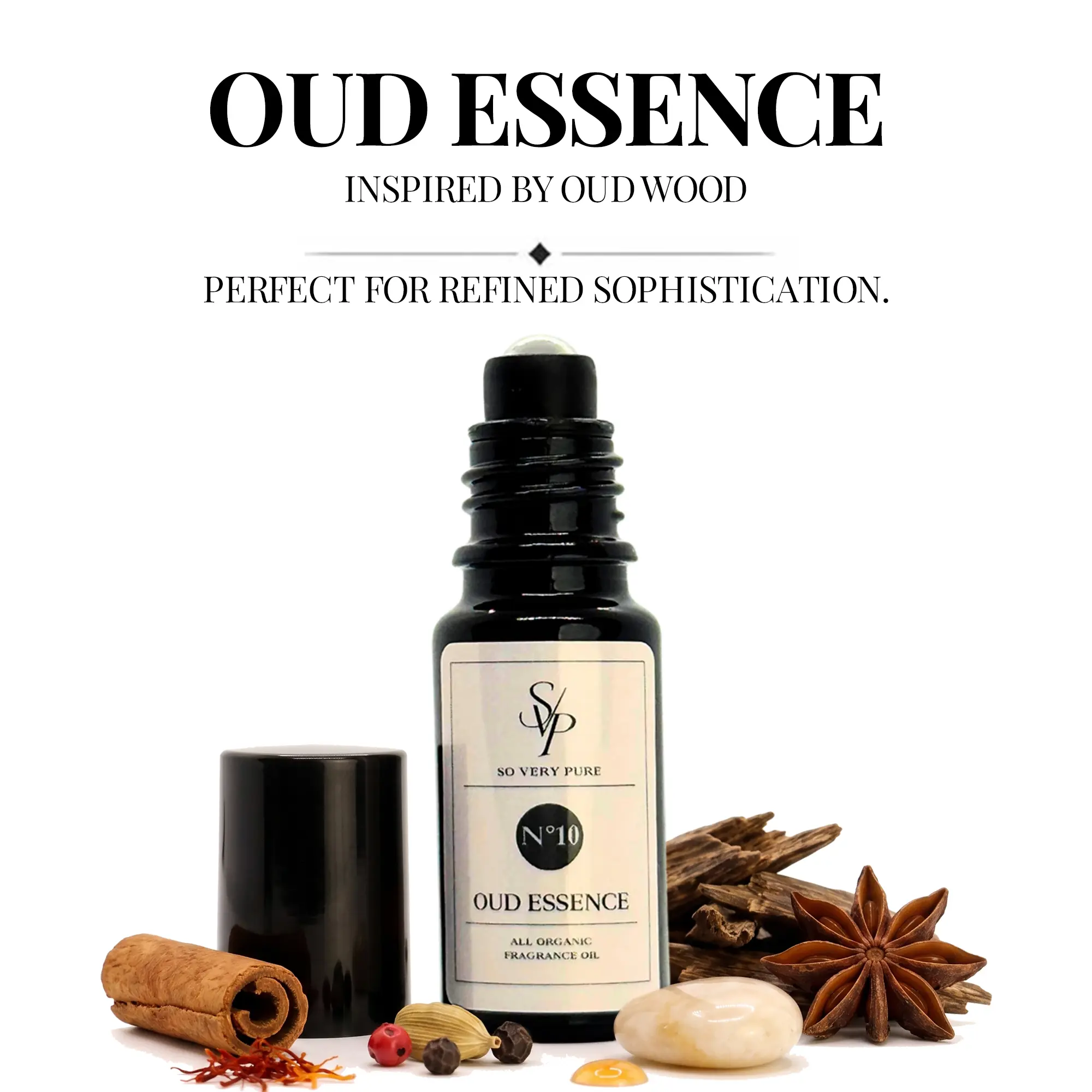SVP #10 Oud Essence Roll-On Perfume Oil - Warm Woody Oud Fragrance, Alcohol Free, 10 mL