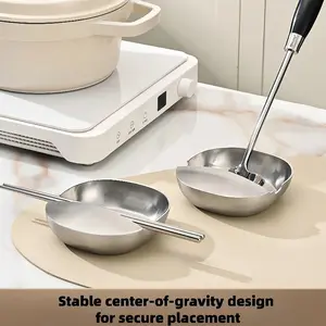 Pot Lid Holder, 1 Count Soup Spoon Rack, Cooking Spatula Rest Holder, Pot Lid Rest Stand, Tableware Storage Rack, Kitchen Supplies Kitchenware Home, Stainless Steel