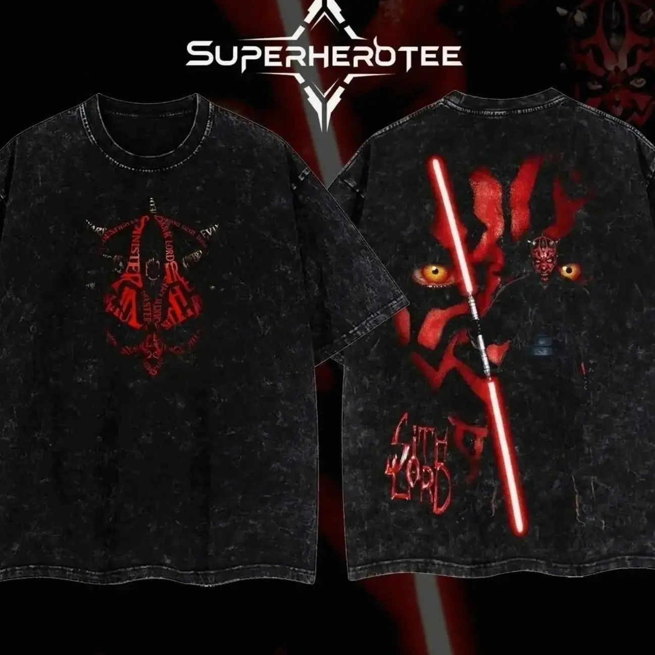 DARTH MAUL v2 Star Tshirt Hoodie Wars Double Printed Oversize Lightweight Acid Washed Tee TV Show Graphic Top Cotton Gift T-Shirt For Comic Lover, Gift T-Shirt For Movie Lover, Oversize shirt, Halloween Gift, Vintage Outfit, y2k Styles EA0