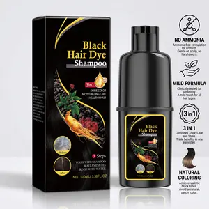 1 bottles of black hair dye shampoo，3-in-1Natural Herbal ingredients, Gentle, non-irritating,easy to change color Shampoo，quick coverage, and hair cleansing,  Cover Gray Hair, Hair Coloring，naturally curls, moisturizes hair,suitable for all hair type
