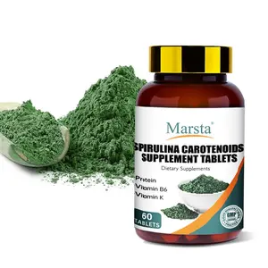 Spirulina Radish Supplement Tablets, Premium Spirulina Supplement, Rich in Prebiotics, Protein & Antioxidants 60 pcs
