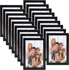 18 Pack 4x6 Picture Frame Black, 4 x 6 Photo Frames Bulk for Wall Hanging or Tabletop Display