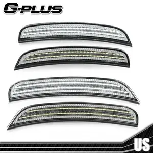 Fit For Dodge Charger 2015-2022 White Front+Rear Fender Side Marker Light Lamp Side Lights G-PLUS