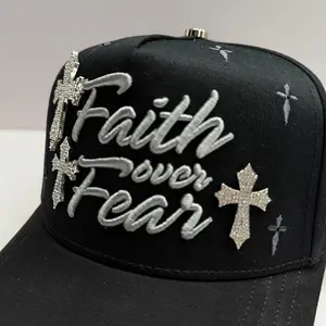 Faith over fear BLK silver