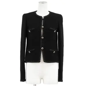 Pre-owned CHANEL Wool Small Leather Goods Blend Tweed Jacket