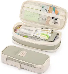 Pencil Case, Large Capacity Pencil Case Organizer; Double Zipper Storage Bag; Big Pencil Pouch for College School Office Teen Girl Boy Men Women Adult