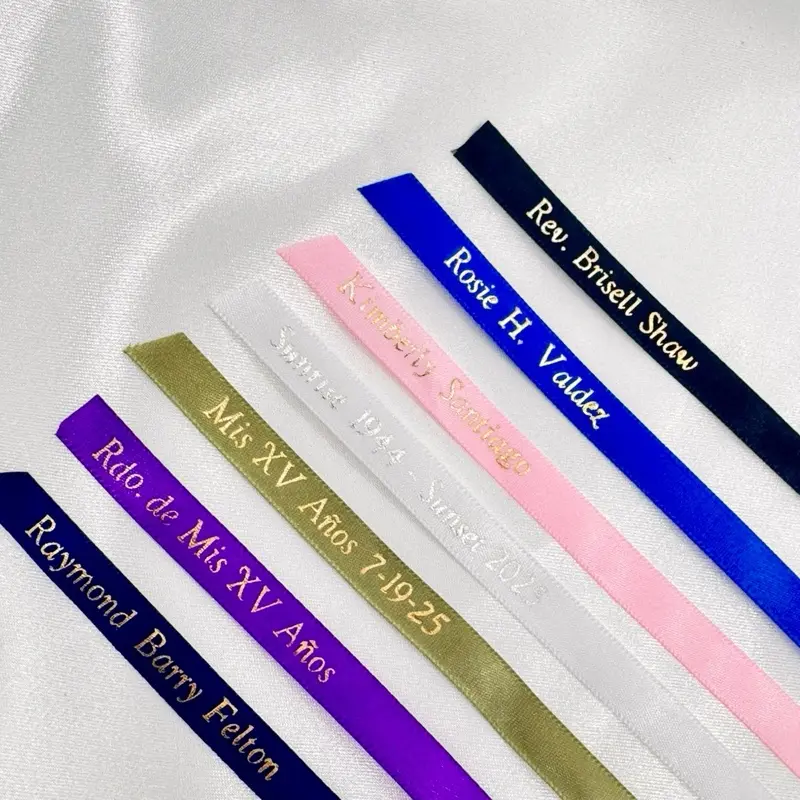 Personalized Tail-Accented Ribbons with Text Sides - Office Stationery, Baptism Event Decorations, Personalized Gifts, Customizable, 22 Characters per Tail