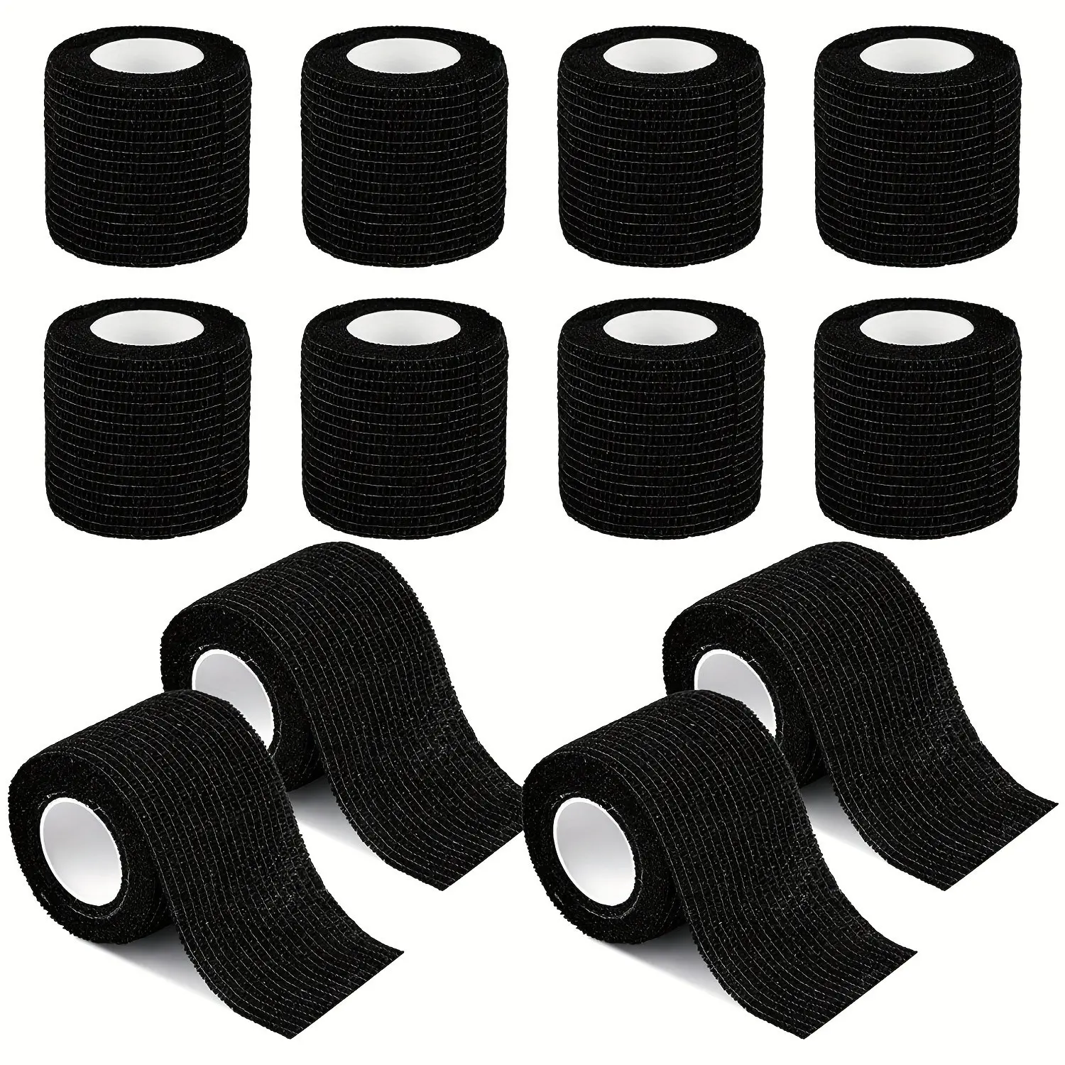 12-Pack Self-Adhesive Bandages, Strong Adhesion Elastic Wrap Tape, First Aid for Wrist Ankle Knee Injuries, /skin Color Sports Care Patches, Elastic Athletic Tape