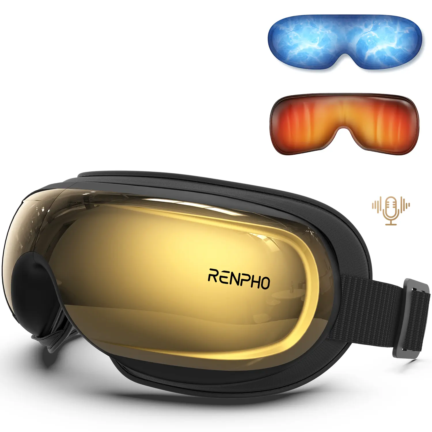 Renpho Eyeris 3 Voice Control Eye Massager with Heat & Cooling Gel Mask, Sleep Mask for Relaxation, Fast Charging Gadget, Guys Gifts, Tools And Gadgets, Father’s Day, Fastcharging, Silent, Mental Health, Birthdays, Eyes, Massage Devices, Usb Rechargeable,