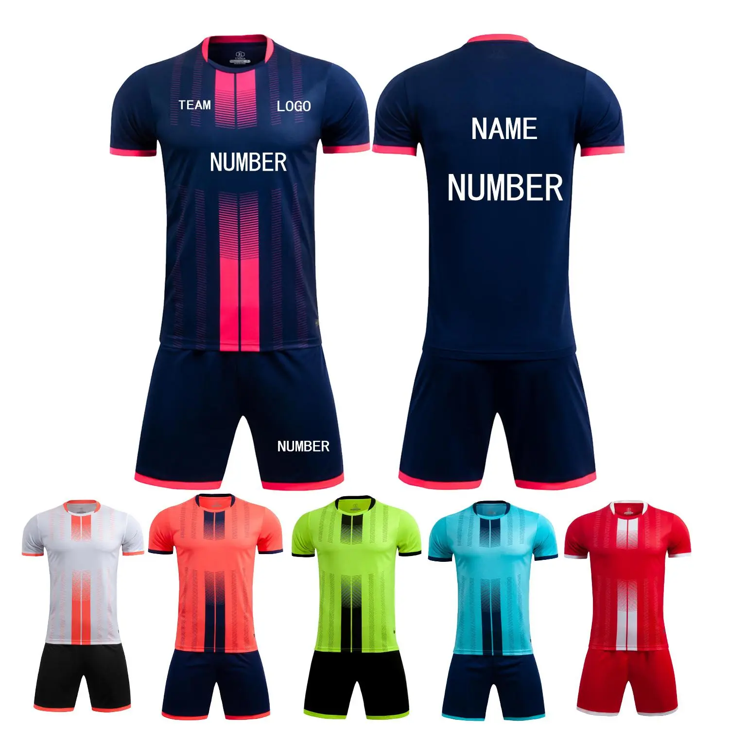Custom Unisex Fit Football Kit - Male/Female Football Fashion Set with Personalised Shirt, Shorts, Breathable Sweat-Wicking Fabric, Machine Washable, US Sizing, 5Xl, 4Xl