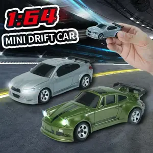 1/64 Mini RC Drift Car, 4wd High-Speed Remote Control Racing Car, LED Lights, Adjustable Speed Pocket Car, Birthday Gift, Boy Toy, Toy, Rc Cars, Remote Controlled Car