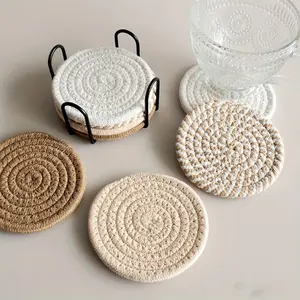8pcs Absorbent Coasters Set, Tableware Minimalist Drink Mats for Coffee Table Home Decor, Bar Housewarming Gift