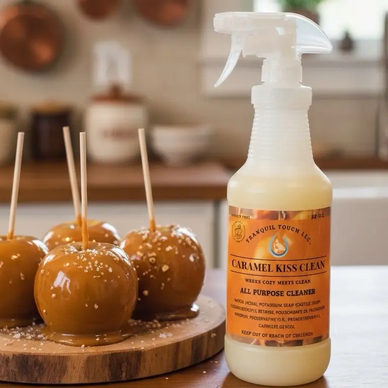TRANQUIL TOUCH Caramel Kiss Scented Water-Based Non-Toxic All-Purpose Cleaner Spray, Effective Household Cleaning Products for Scented Clean (Traditional Cleaners Alternative)