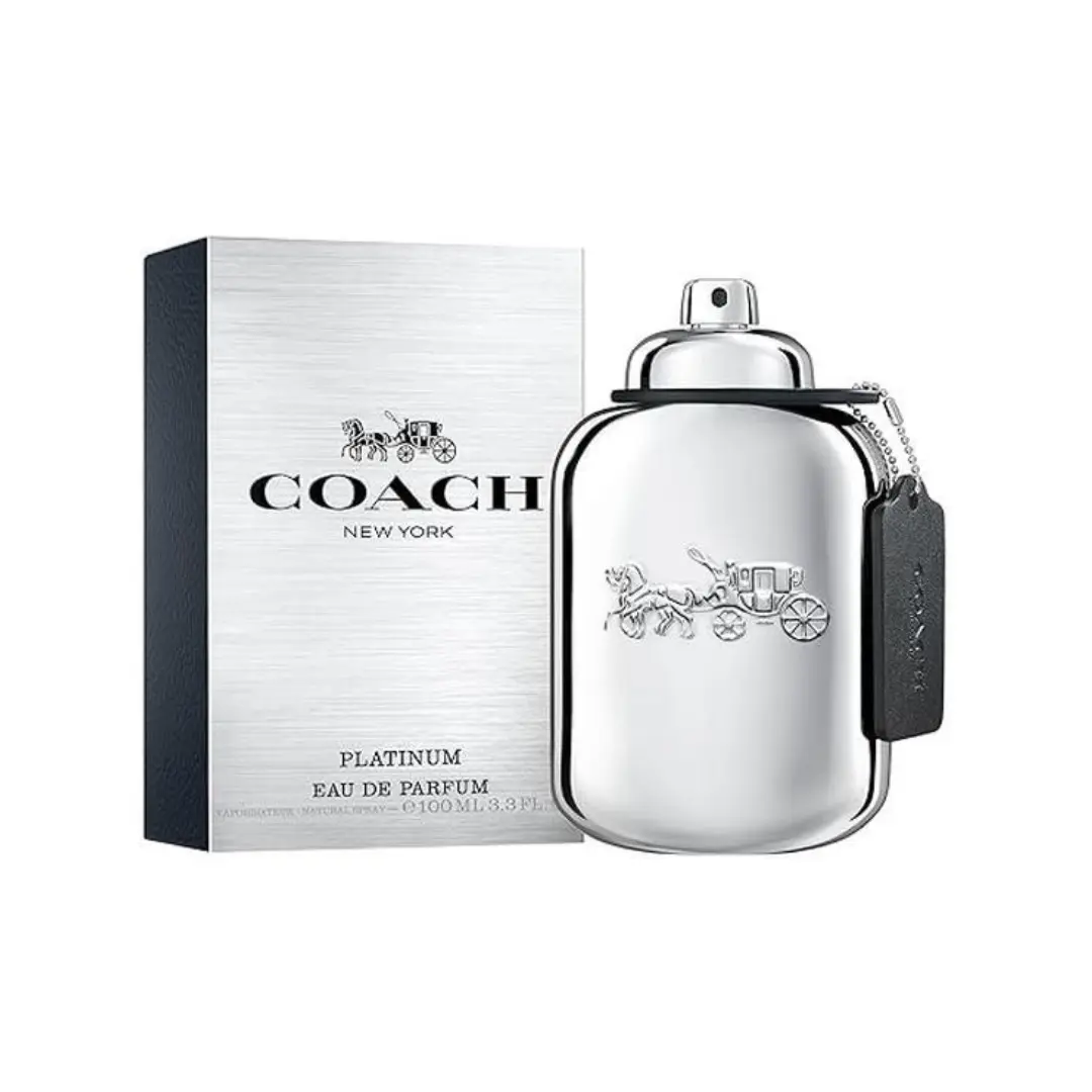 Coach New York Pure Platinum Parfum 3.3 oz Men's | Woody Aromatic Men's Fragrance | Long-Lasting Luxury Cologne