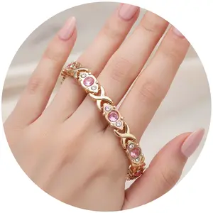 Magnetic Bracelet for Women Energy Magnet Bracelet with Magnets Magnetic Bracelet for Pain Relief Adjustable Ladies' Wristband with Sparkling Cubic Zirconia Eco-Friendly Alloy Elegant Minimalist Bangle  Good Luck Bracelet Gift for mom