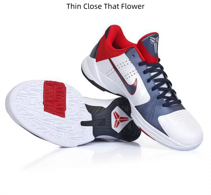 White Navy Red Contrast Professional Performance Basketball Footwear, Flexible Ventilated Outer Shell, Anti-slip Outsoles For Indoor Matches And Weekend Pickup Games