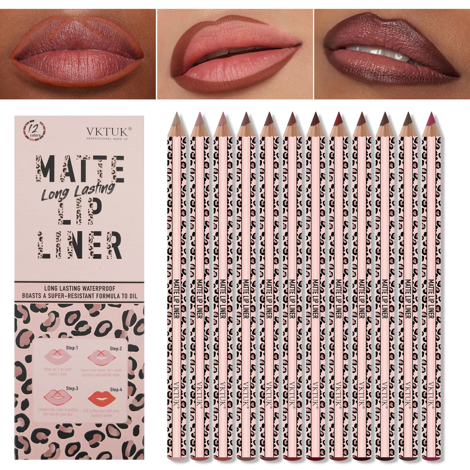Full 12-Color Lip Liner Set – Matte High Pigment, Long-Lasting Non-Fading for Lip Contouring & Lipstick Base, Natural & Bold Lip Looks - Must-Have Beauty Tool for Women, Lip Makeup, Cosmetic Sets,back to school