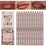 Women's 12-Color Lipliner Set - Matte High Pigment, Long-Lasting Non-Fading Color Pencil Makeup Lipliner, Contour with Ease, Nude Lip Look, Adults' Cosmetic Lip Makeup Tool