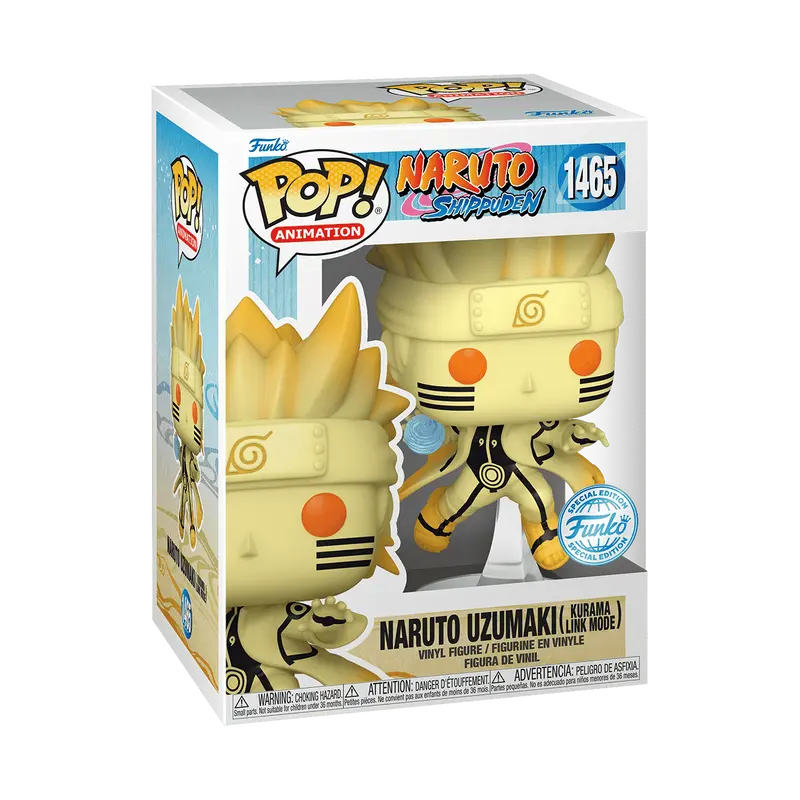 Funko Pop! Naruto: Shippuden - Naruto Uzumaki (Kurama Link Mode) (Common) #1465 Exclusive (Sticker may vary) Collectible Pop Vinyl Figure