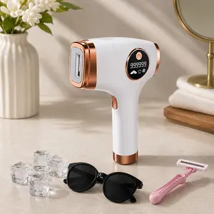 Upgraded Ice Cooling IPL Hair Removal Device for Women & Men, 999,900 Flashes Painless Permanent Hair Reduction, 5 Energy Levels At-Home Whole Body Use for Face, Bikini Line, Legs, Underarms