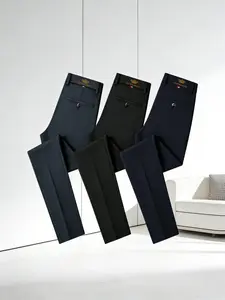 Three-Pack Men's High-Stretch Business Dress Pants, Luxury Straight-Fit, Wrinkle-Resistant, Breathable & Comfortable. Multiple Colors, All-Season Wear, Stylish & Versatile Formal Trousers for Men. Ideal for Office, Daily Commute & Casual Occasions.