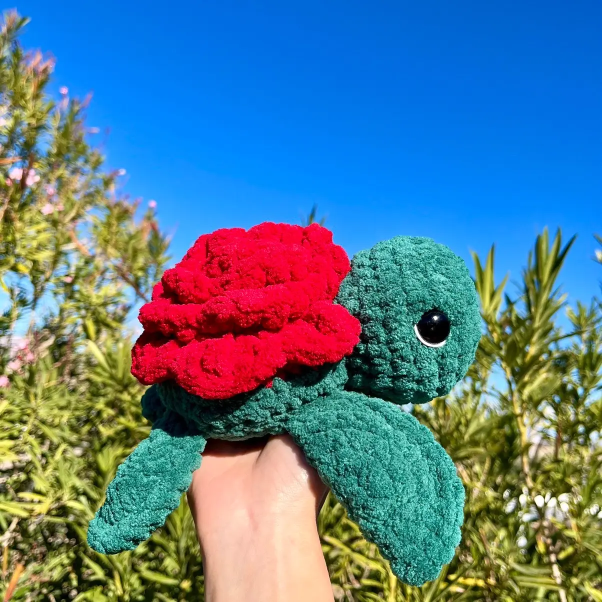Crochet rose turtle plush Crochet rose turtle plush