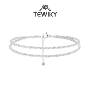 TEWIKY Dainty Layered Waterproof Anklet For Women Adjustable Womens Anklet Set Stackable Figaro Beaded Cuban Link Anklets Daily Clothing Decor For Beach Summer Trendy All-match & Exquisite Jewelry For Valentine's Day gifts summerwins