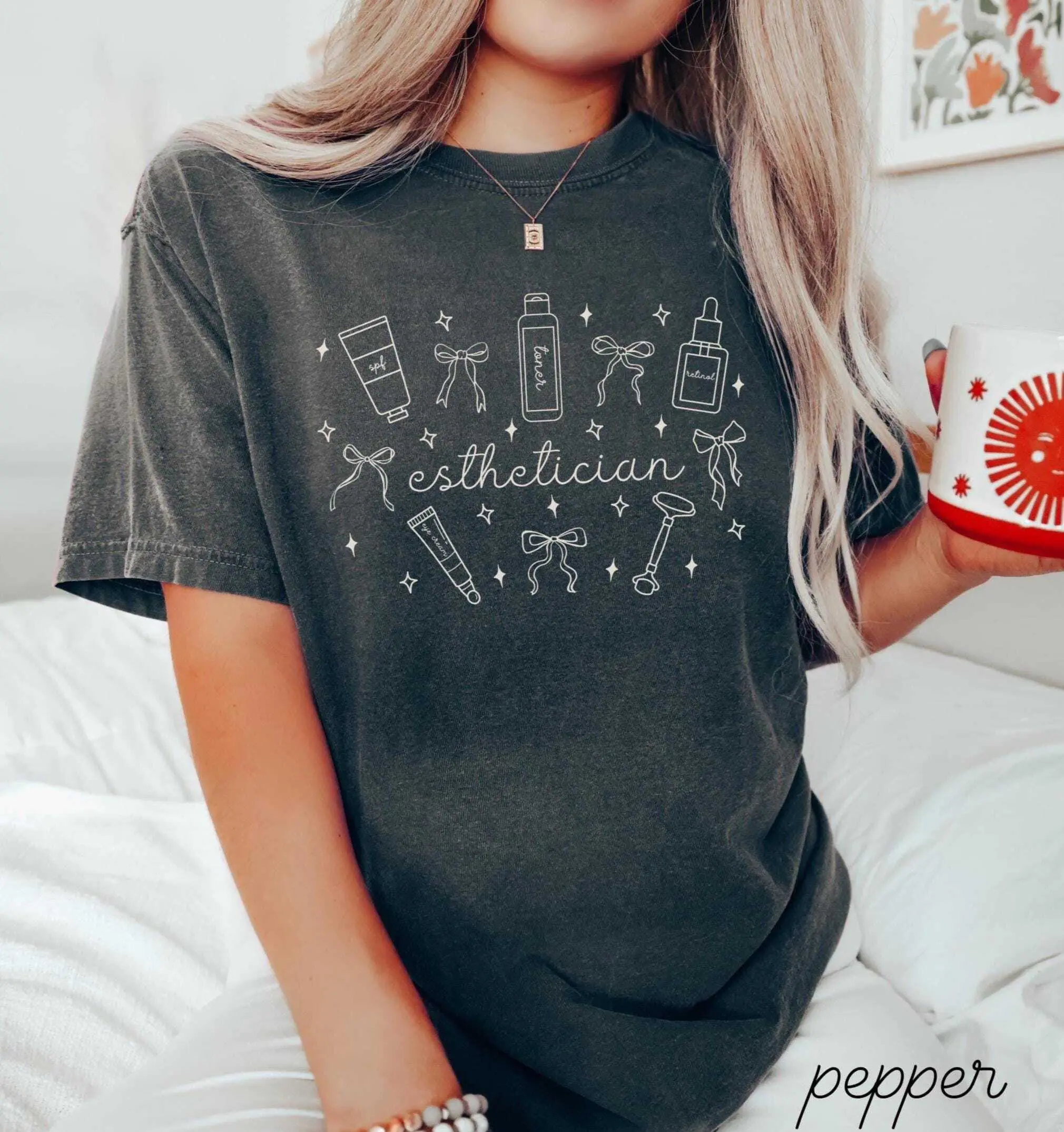 Coquette Esthetician Work Tshirt - Comfortable Cotton Top for Women's Summer Streetwear - Medium Fit Esthetician Gifts & Skin Therapist Tee
