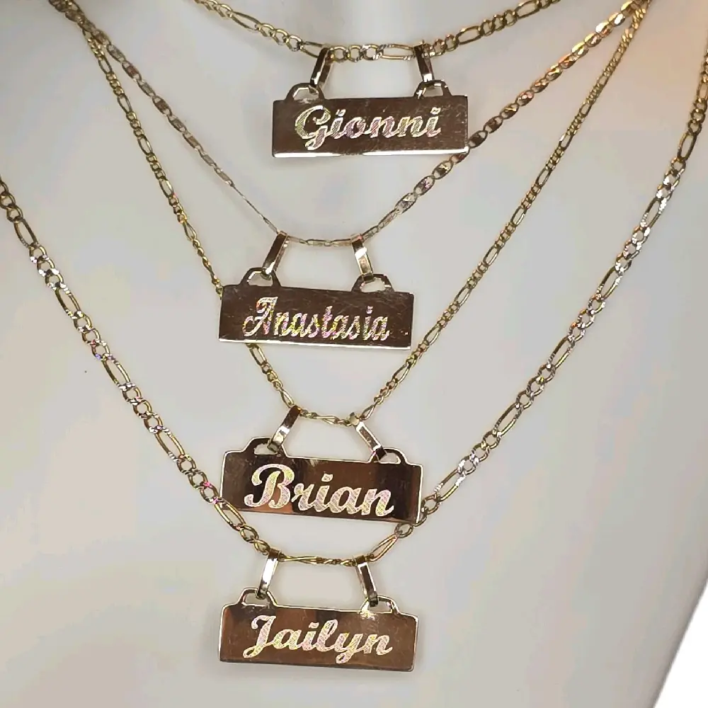 Solid gold Nameplate (Chain not included)