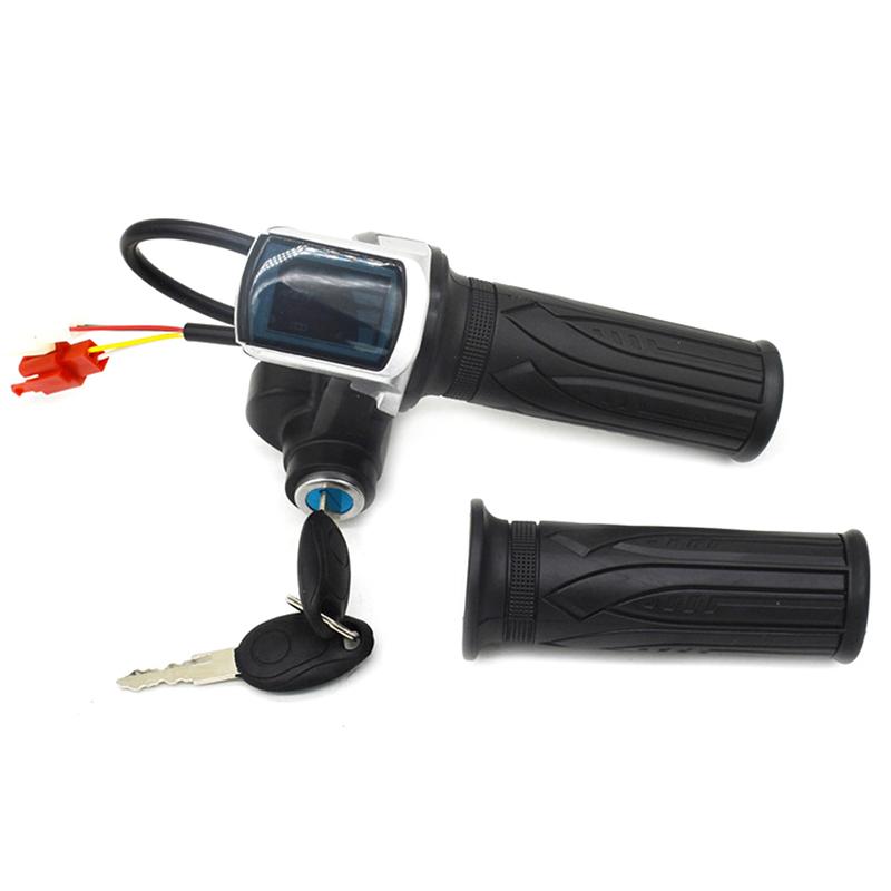 Electric Bike Throttle 36V48V Accelerator for E-bike/Electric Scooter Accessory Throttle Handlebar with LED Display