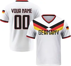 Personalized Germany 2026 Jersey, Custom Name Number Jersey, White V-Neck Germany Flag Game Day Shirt, German Fan Jersey, Great Gift for Players and Fans, Soccer Lover Outfit Idea