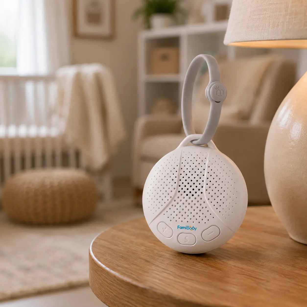 Portable Sound Machine for Baby - White Noise Machine with Night Light for Nursery | 16 Soothing Sounds | Shush | Travel | Registry Gift | Sleep Soother | Baby Shower
