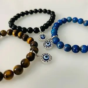 Protection collection crystal bracelets with 925  Evil Eye charm