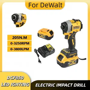 DCF850 205N.M Rechargeable Brushless Cordless electric screwdriver Lithium Electric Battery Power Tools For Dewalt battery manual wrench taladro de impacto impact wrench decoration tools