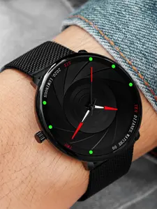 1 Piece Men's Minimalist Ultra Thin Stainless Steel Mesh Belt Quartz Watch, Stylish Watch, Fashionable Wristwatch, Modern Wristwatch, Business Casual Analog Watch, Casual Trendy Wristwatch, Elegant All-match Fashion Accessories for Daily Wear, Without Box