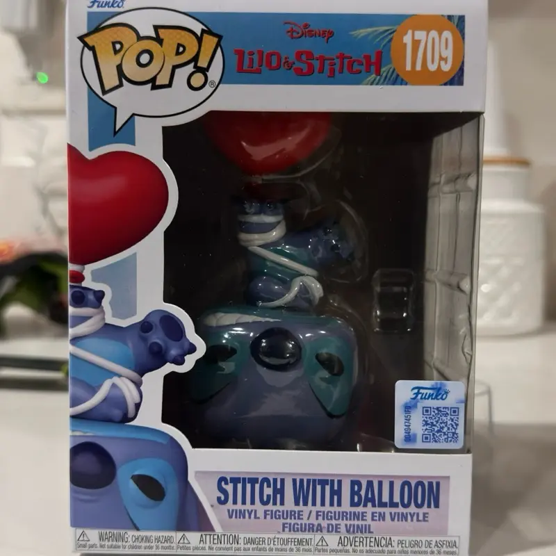 Funko Pop TV/Movie Character Stitch with Balloons Collectible Figure Vinyl, Collectible Room Decor Figurine, Soft Vinyl Figure, New, Round