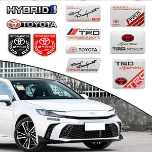 Toyota Car Stickers 3D Aluminum Auto Logos Stickers For Toyota GR Crown Corolla Yaris Aygo Prius CHR Camry Auris Avensis 4Runner Sticker For Cars