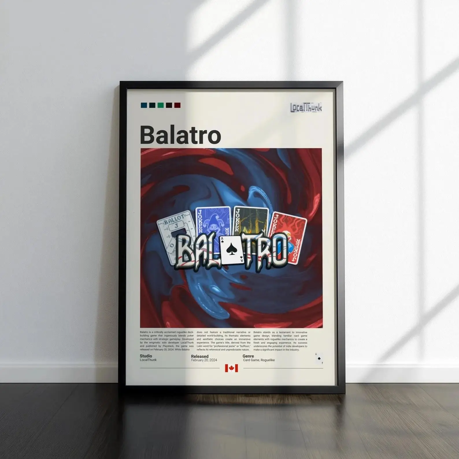 Balatro Gaming Poster, Video Game Wall Art, Gamer Room Decor, Balatro Fan Gift, Modern Gaming Print, Digital Download