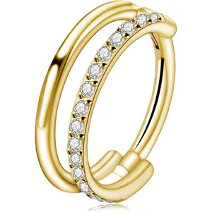Cartilage Earring Hoop for Conch Helix 16G 8mm 10mm 12mm, ASTM F136 Titanium Piercing jewelry for Women & Men, Body Implant Grade Nose Rings, Hypoallergenic Hinged Clicker