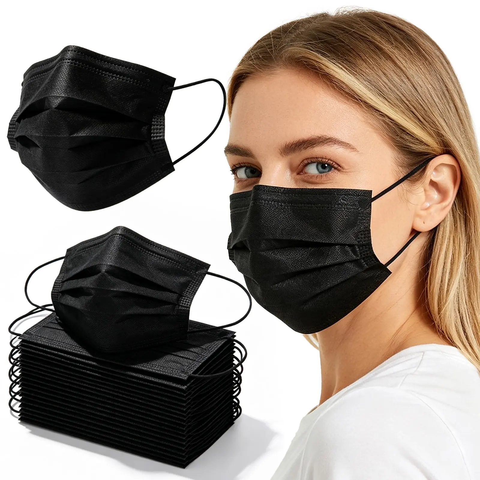 4-Layer Disposable Protective Masks, Breathable & Comfortable , Versatile Non-Medical Face Covering Suitable for Indoor Home Outdoor Sports and Commuting（200pcs)
