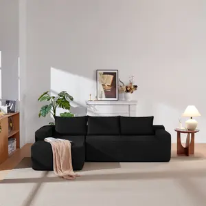 105" Cloud Sectional Couch with L-Shape Chaise Modern Modular  Deep Seat Upholstered Corduroy Fabric No Assembly Required Living Room Bedroom ,  bonelesscouches compression sofa bed