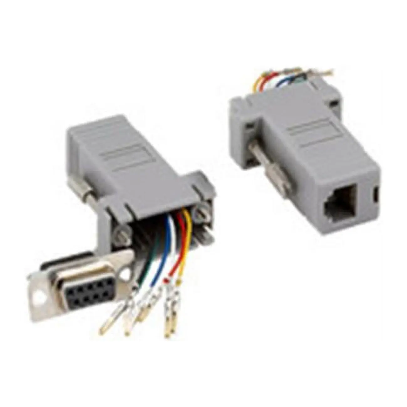 DB9 Female to RJ12 Modular Adapter, Gray