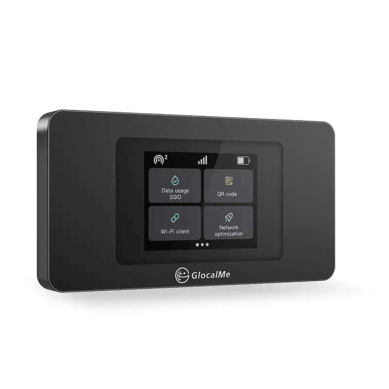 GlocalMe DuoTurbo 4G LTE Portable WiFi Hotspot Device - WiFi Pocket, Dual Modem, 1.1GB Free Data for 90Days, 2.4 GHz, SIM-Free, Connects 10 Devices, Portable for Travel, Works in 200+ Countries/Regions, Flexible Pay Plans, Compatible with Laptops