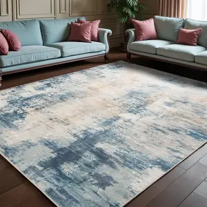 Abstract Faux Cashmere Area Rug, Washable Rug With Non-Slip Backing, Low Pile Area Rug Carpet For Living Room Bedroom Dining Room, Grey, Khaki, Blue, 4x6, 5x7, 6x9, 8x10, 9x12 Feet