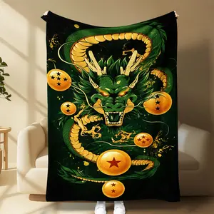 Shenron Dragon Balls Blanket, Super Cozy Anime Dragon Throw, Perfect for Couch & Bed, Ideal for Snacks & Wishes